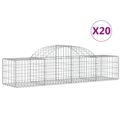 Arched Gabion Baskets 20 pcs 200x50x40/60 cm Galvanised Iron