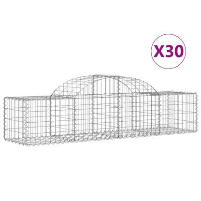 Arched Gabion Baskets 30 pcs 200x50x40/60 cm Galvanised Iron