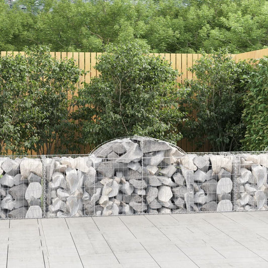 Arched Gabion Baskets 5 pcs 200x50x60/80 cm Galvanised Iron