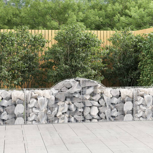 Arched Gabion Baskets 12 pcs 200x50x60/80 cm Galvanised Iron