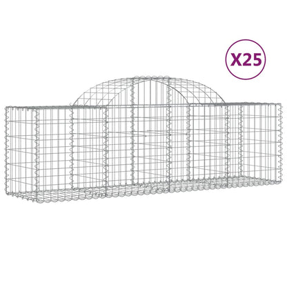 Arched Gabion Baskets 25 pcs 200x50x60/80 cm Galvanised Iron