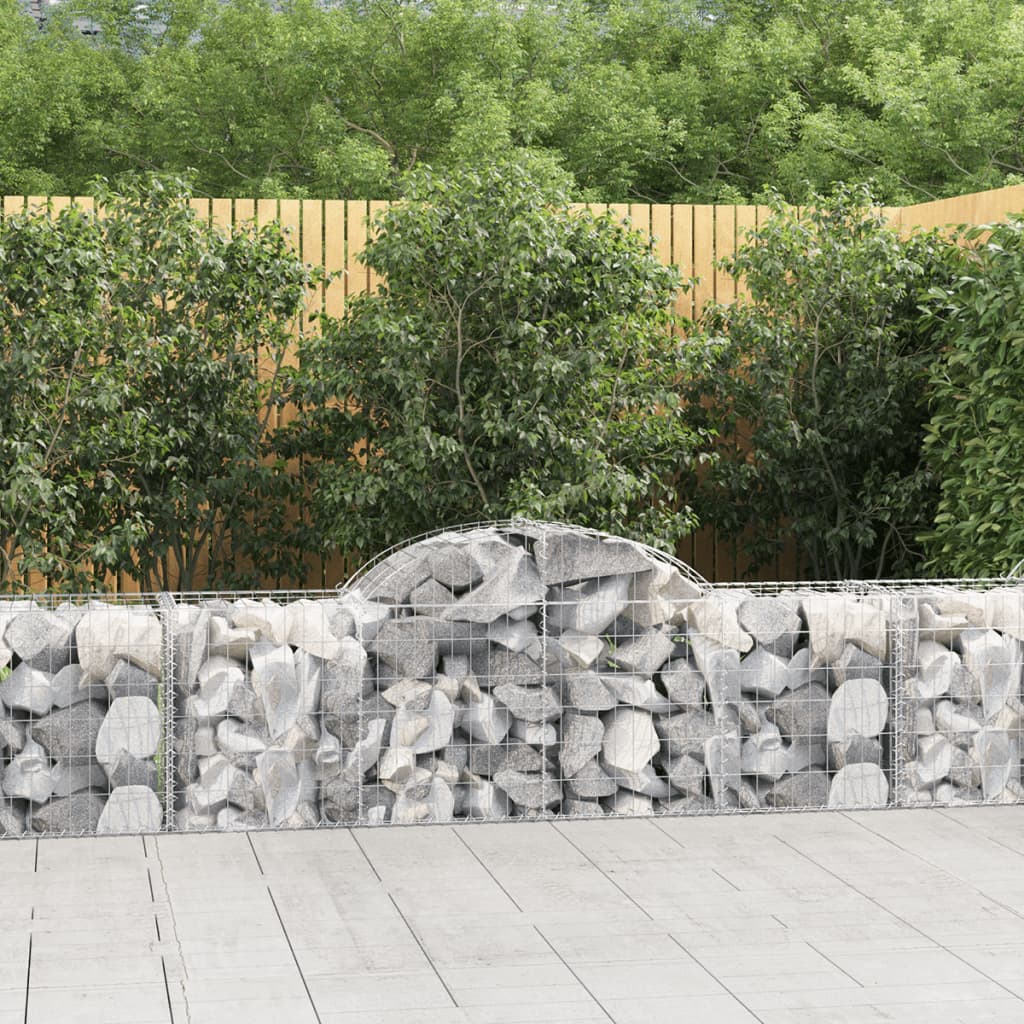 Arched Gabion Baskets 40 pcs 200x50x60/80 cm Galvanised Iron