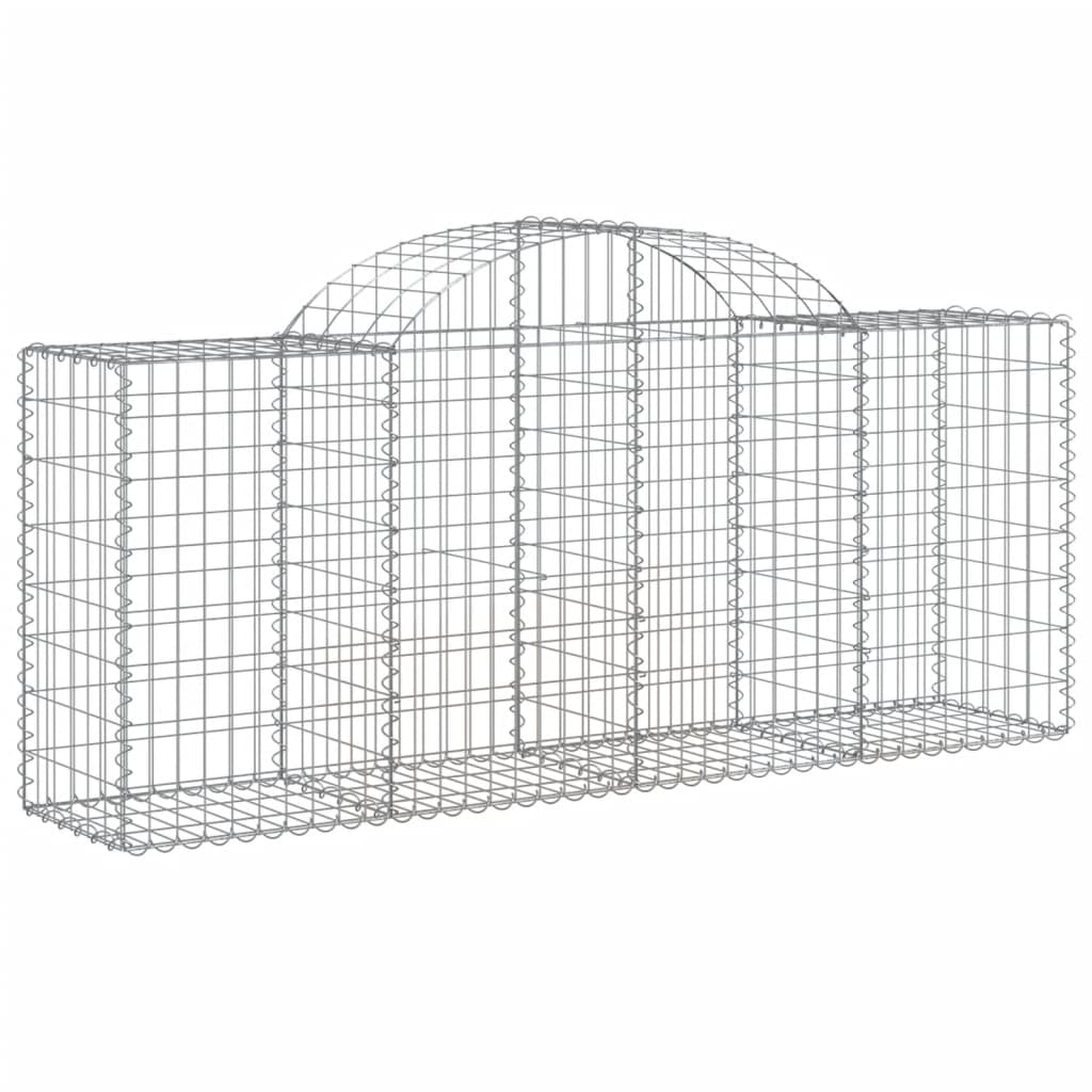 Arched Gabion Baskets 4 pcs 200x50x80/100 cm Galvanised Iron