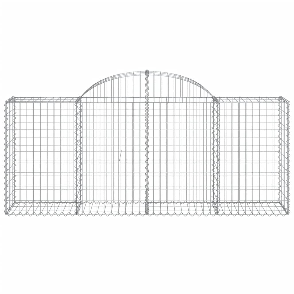 Arched Gabion Baskets 4 pcs 200x50x80/100 cm Galvanised Iron