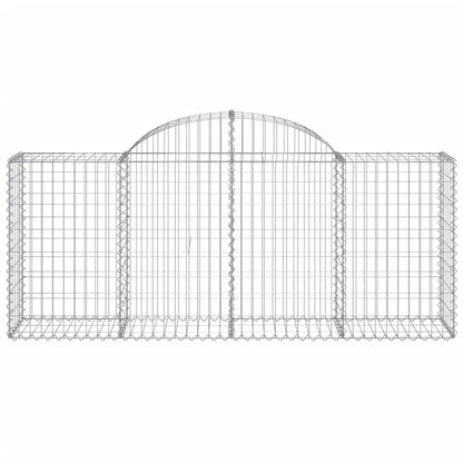 Arched Gabion Baskets 4 pcs 200x50x80/100 cm Galvanised Iron