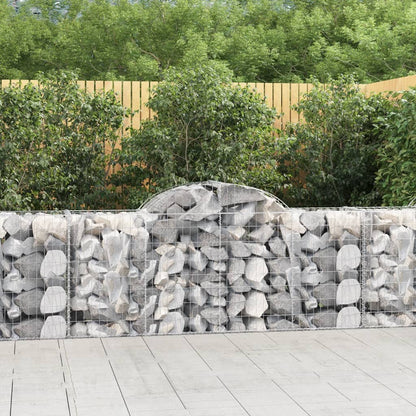 Arched Gabion Baskets 4 pcs 200x50x80/100 cm Galvanised Iron