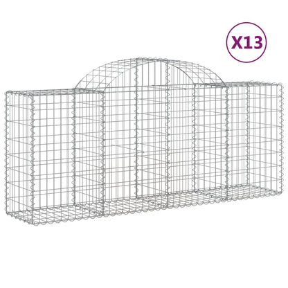 Arched Gabion Baskets 13 pcs 200x50x80/100 cm Galvanised Iron