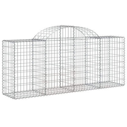 Arched Gabion Baskets 14 pcs 200x50x80/100 cm Galvanised Iron