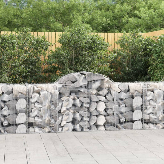 Arched Gabion Baskets 15 pcs 200x50x80/100 cm Galvanised Iron