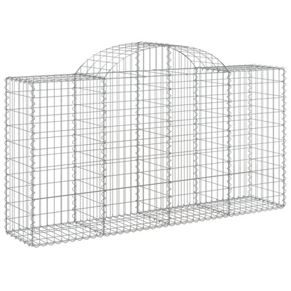 Arched Gabion Baskets 14 pcs 200x50x100/120 cm Galvanised Iron