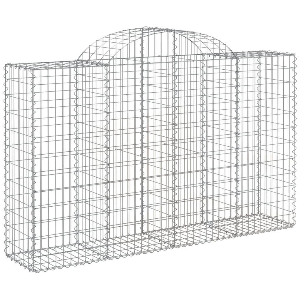 Arched Gabion Baskets 3 pcs 200x50x120/140 cm Galvanised Iron