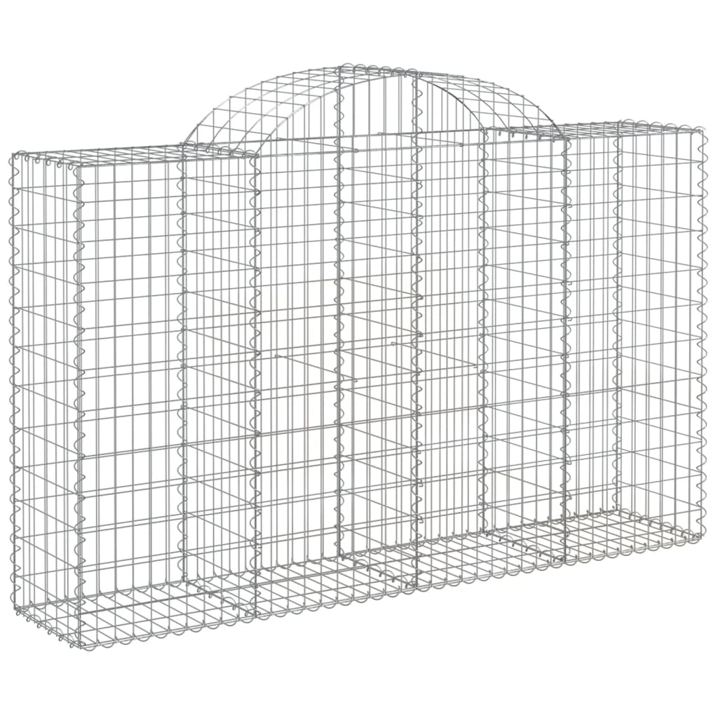 Arched Gabion Baskets 5 pcs 200x50x120/140 cm Galvanised Iron