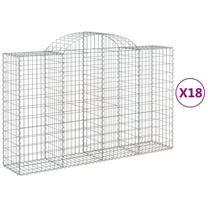 Arched Gabion Baskets 18 pcs 200x50x120/140 cm Galvanised Iron