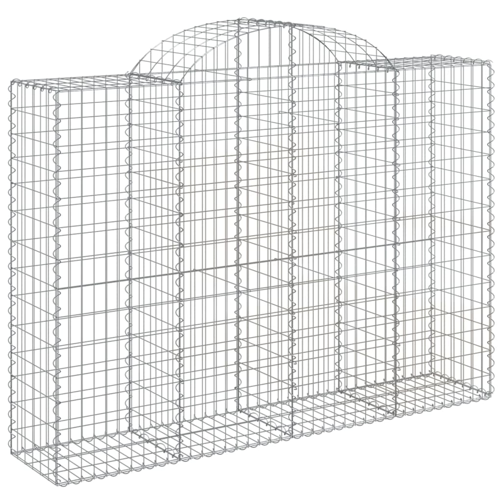 Arched Gabion Baskets 15 pcs 200x50x140/160 cm Galvanised Iron