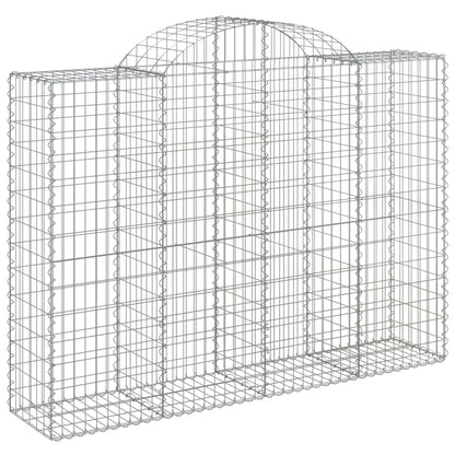 Arched Gabion Baskets 15 pcs 200x50x140/160 cm Galvanised Iron