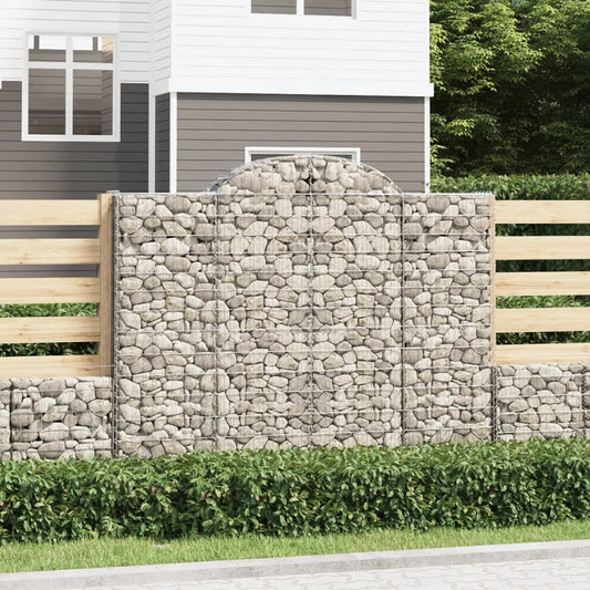 Arched Gabion Baskets 4 pcs 200x50x160/180 cm Galvanised Iron