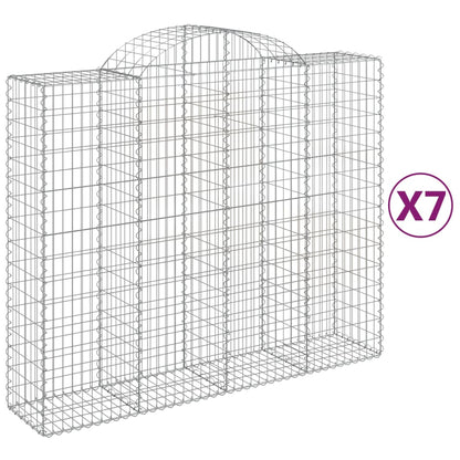 Arched Gabion Baskets 7 pcs 200x50x160/180 cm Galvanised Iron