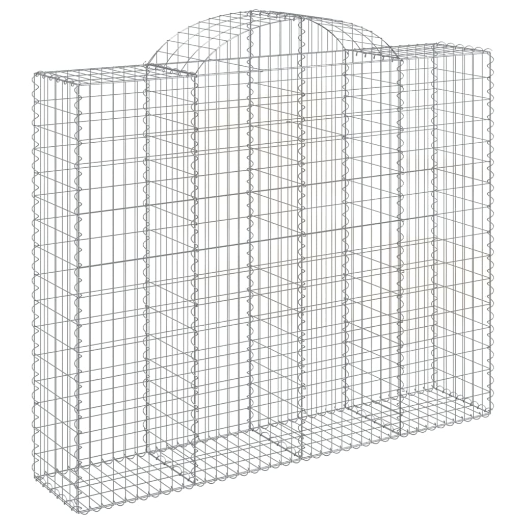 Arched Gabion Baskets 11 pcs 200x50x160/180 cm Galvanised Iron