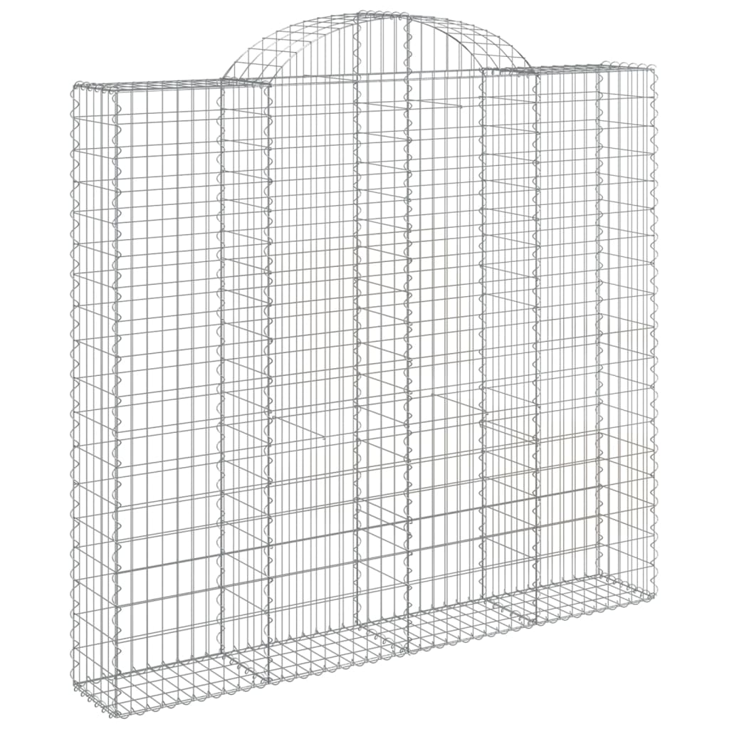 Arched Gabion Baskets 2 pcs 200x50x180/200 cm Galvanised Iron