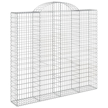 Arched Gabion Baskets 2 pcs 200x50x180/200 cm Galvanised Iron