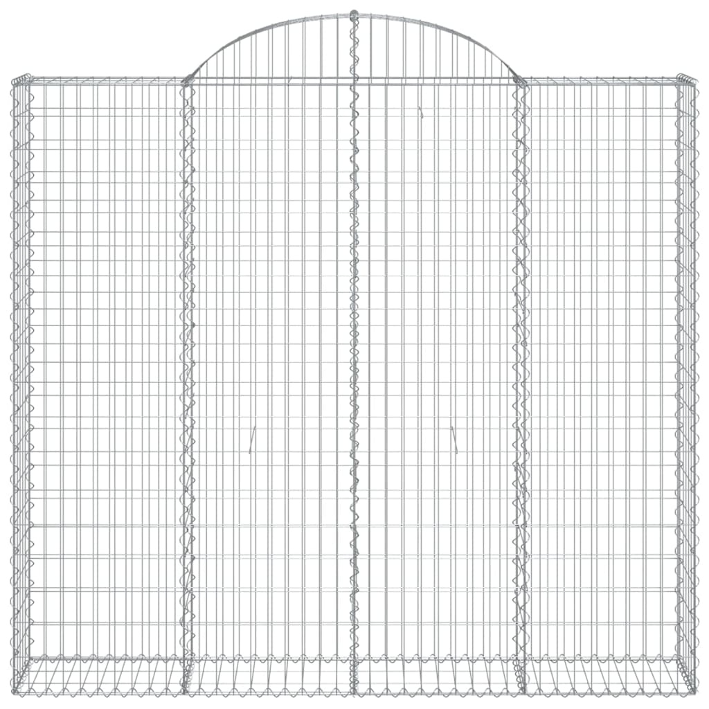 Arched Gabion Baskets 2 pcs 200x50x180/200 cm Galvanised Iron