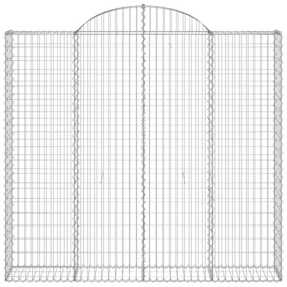 Arched Gabion Baskets 2 pcs 200x50x180/200 cm Galvanised Iron