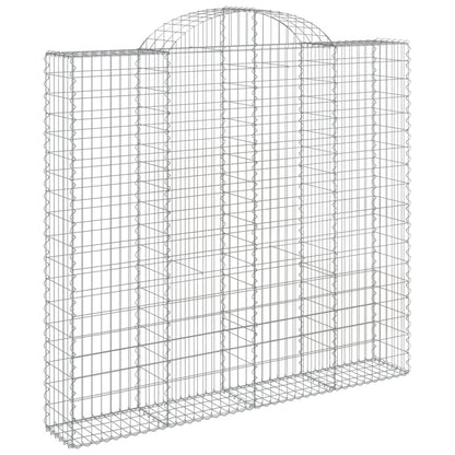 Arched Gabion Baskets 9 pcs 200x50x180/200 cm Galvanised Iron