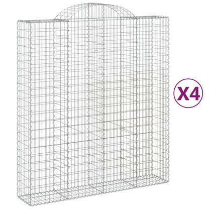 Arched Gabion Baskets 4 pcs 200x50x220/240 cm Galvanised Iron