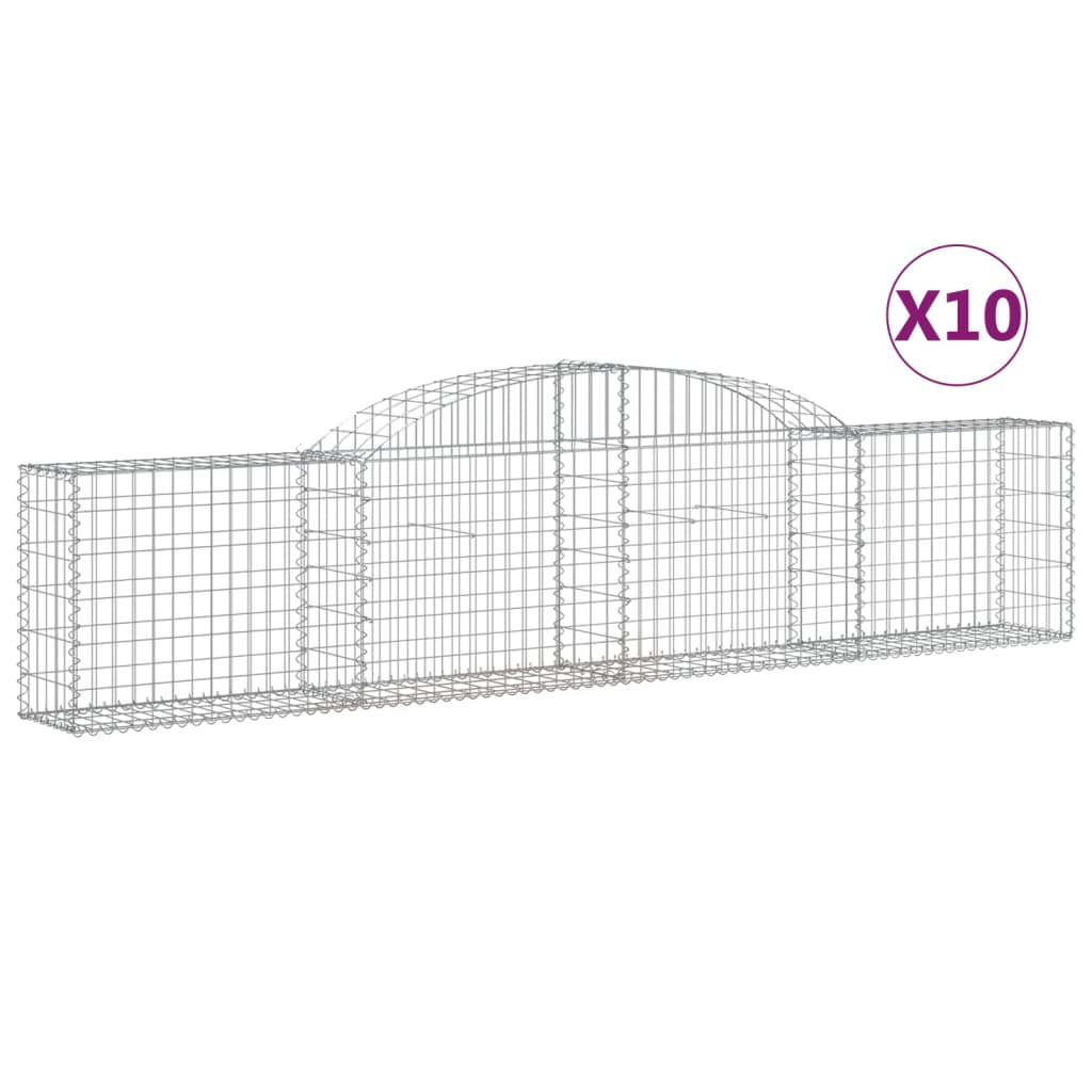 Arched Gabion Baskets 10 pcs 300x30x60/80 cm Galvanised Iron