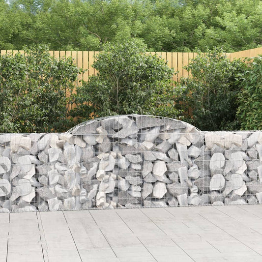 Arched Gabion Baskets 2 pcs 300x30x80/100 cm Galvanised Iron