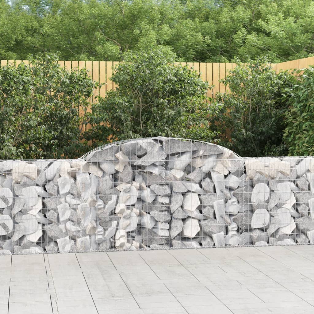 Arched Gabion Baskets 3 pcs 300x30x80/100 cm Galvanised Iron