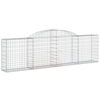 Arched Gabion Baskets 4 pcs 300x30x80/100 cm Galvanised Iron