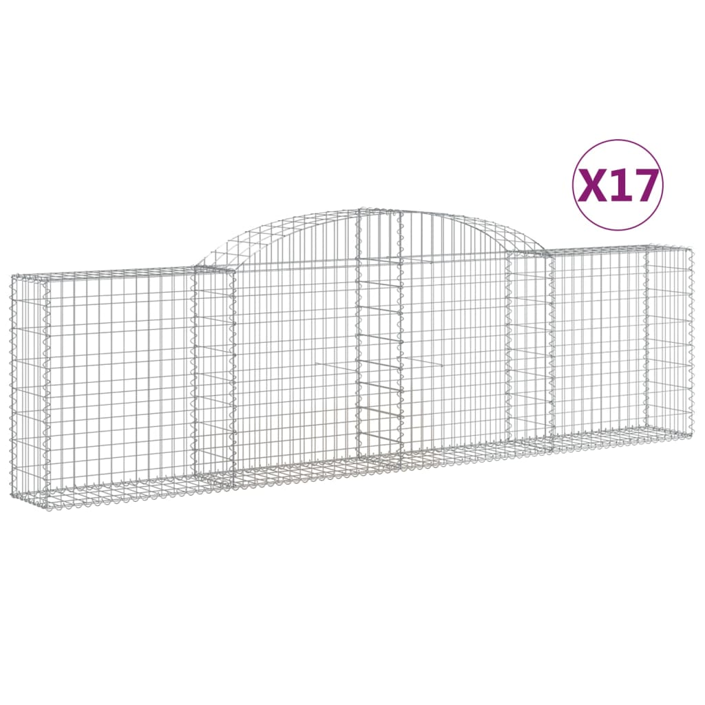 Arched Gabion Baskets 17 pcs 300x30x80/100 cm Galvanised Iron