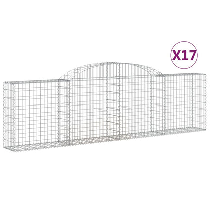 Arched Gabion Baskets 17 pcs 300x30x80/100 cm Galvanised Iron