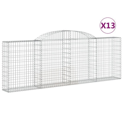 Arched Gabion Baskets 13 pcs 300x30x100/120 cm Galvanised Iron