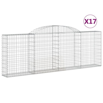 Arched Gabion Baskets 17 pcs 300x30x100/120 cm Galvanised Iron