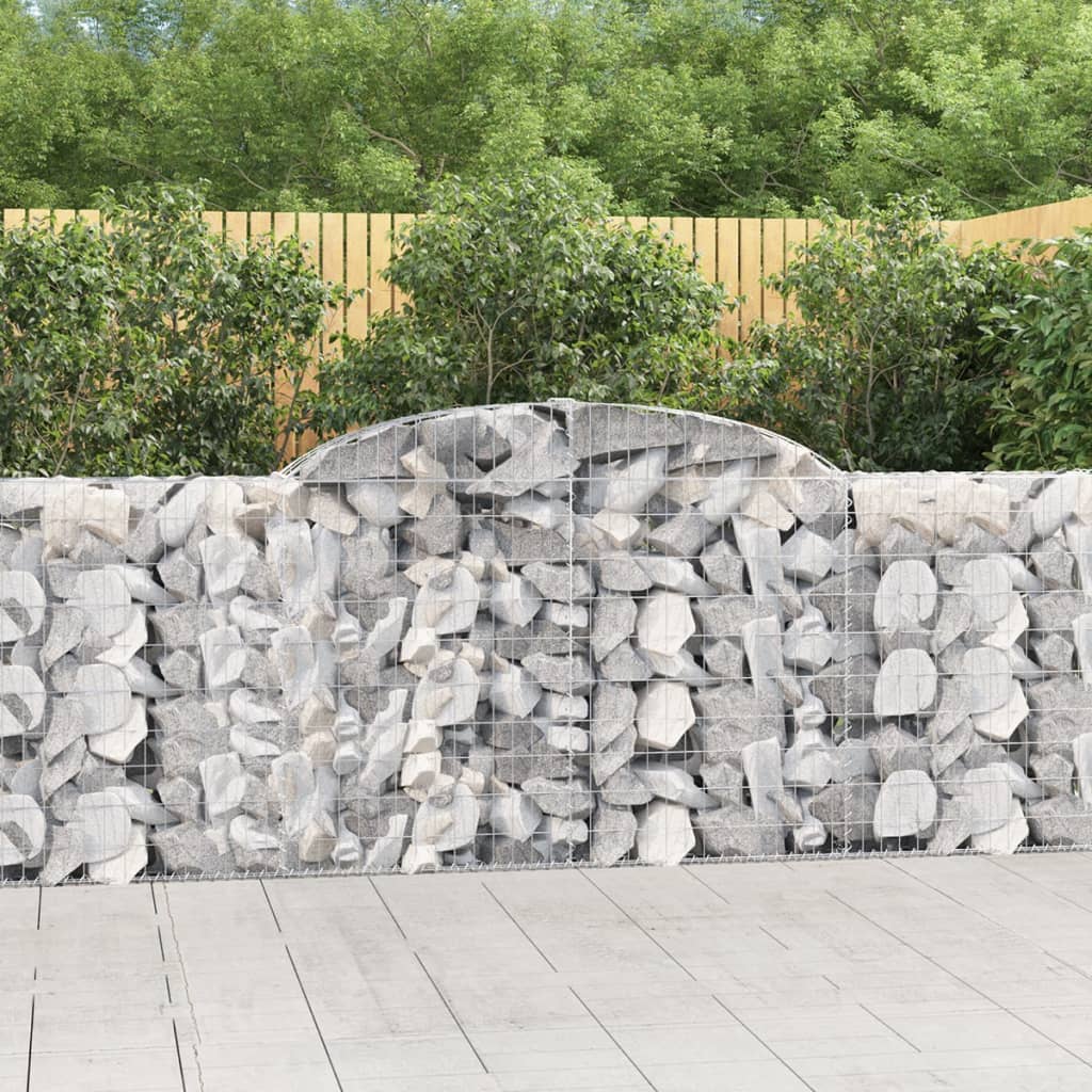 Arched Gabion Baskets 17 pcs 300x30x100/120 cm Galvanised Iron