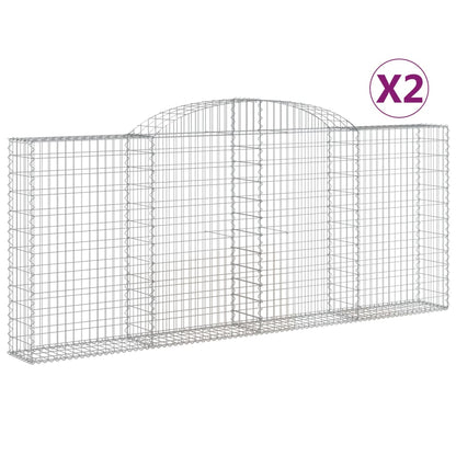 Arched Gabion Baskets 2 pcs 300x30x120/140 cm Galvanised Iron