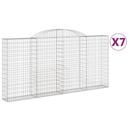 Arched Gabion Baskets 7 pcs 300x30x140/160 cm Galvanised Iron