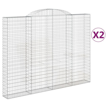 Arched Gabion Baskets 2 pcs 300x30x220/240 cm Galvanised Iron