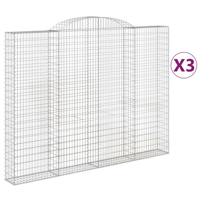 Arched Gabion Baskets 3 pcs 300x30x220/240 cm Galvanised Iron