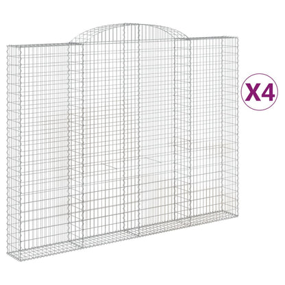 Arched Gabion Baskets 4 pcs 300x30x220/240 cm Galvanised Iron