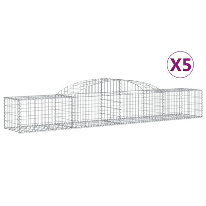 Arched Gabion Baskets 5 pcs 300x50x40/60 cm Galvanised Iron