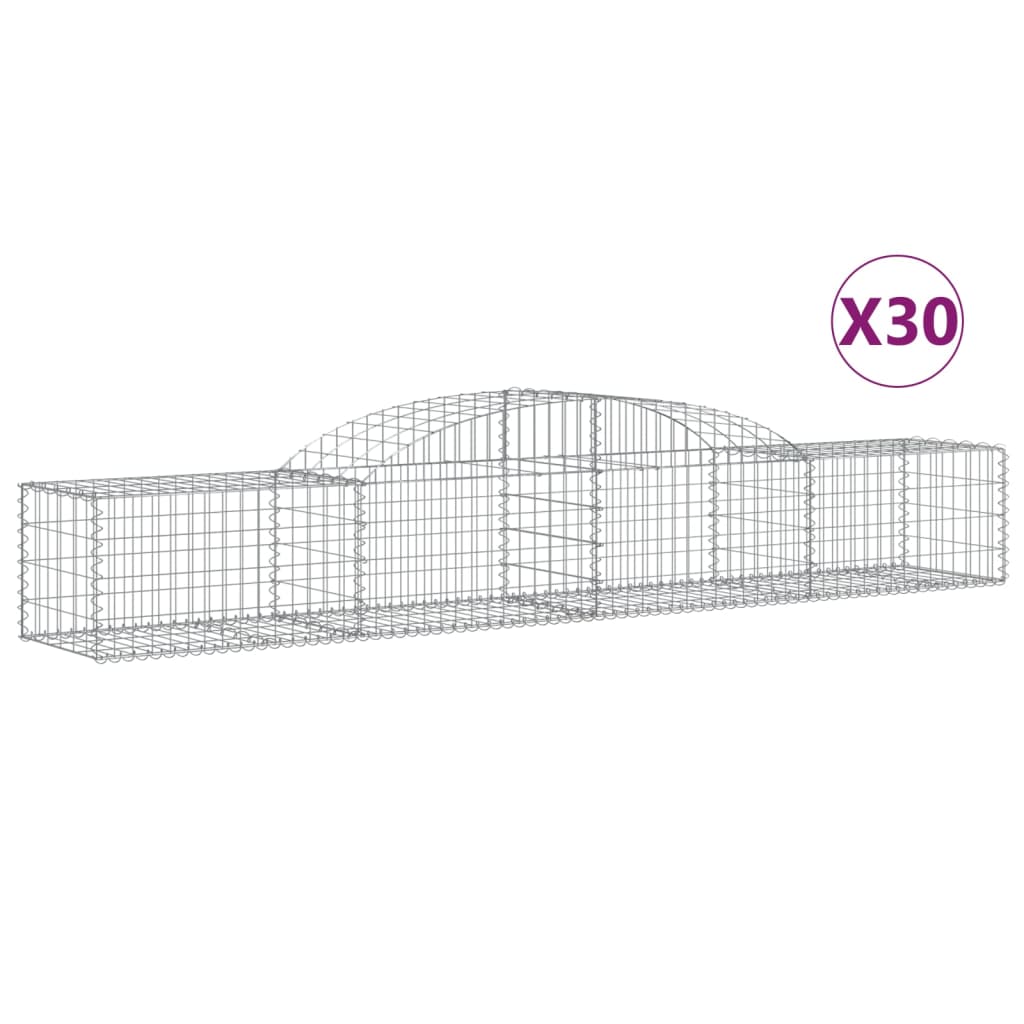 Arched Gabion Baskets 30 pcs 300x50x40/60 cm Galvanised Iron