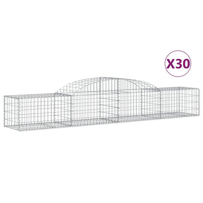 Arched Gabion Baskets 30 pcs 300x50x40/60 cm Galvanised Iron