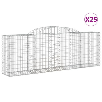 Arched Gabion Baskets 25 pcs 300x50x100/120 cm Galvanised Iron