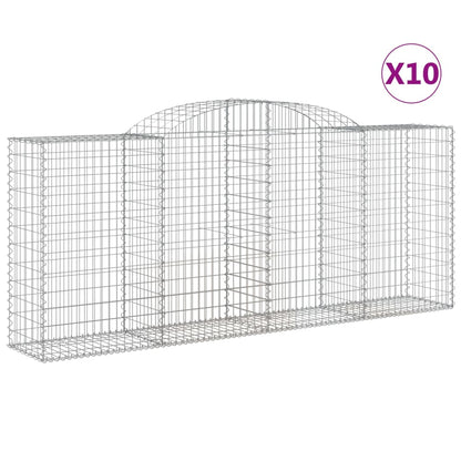 Arched Gabion Baskets 10 pcs 300x50x120/140 cm Galvanised Iron