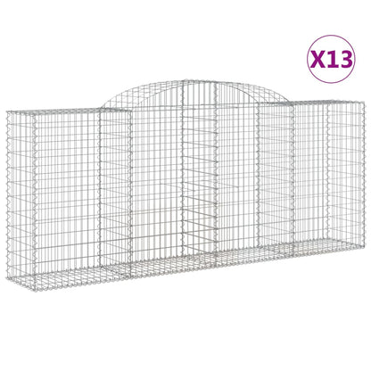 Arched Gabion Baskets 13 pcs 300x50x120/140 cm Galvanised Iron