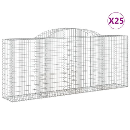 Arched Gabion Baskets 25 pcs 300x50x120/140 cm Galvanised Iron