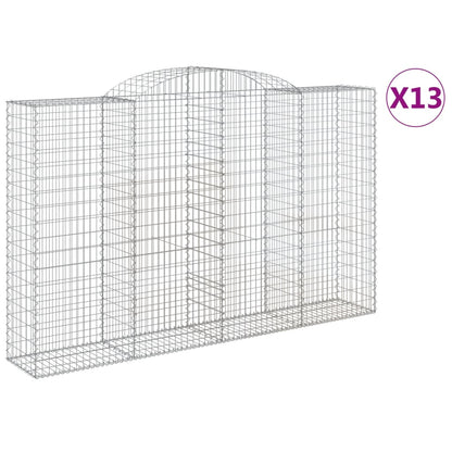 Arched Gabion Baskets 13 pcs 300x50x180/200 cm Galvanised Iron